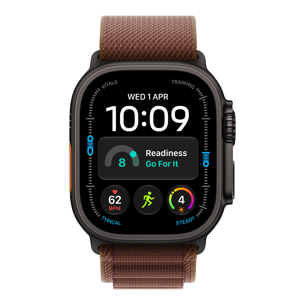 Часы Apple Watch Ultra 4 GPS 49 мм, корпус чёрный титан (Black Titanium), ремешок Alpine, цвет: бордовый (Burgundy), размер: S