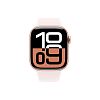 Apple Watch Series 10, 46 мм, корпус из алюминия цвета «розовое золото», спортивный ремешок цвета «румянец» M/L