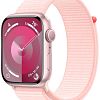 Apple Watch Series 9, 45mm, корпус из алюминия розового цвета, ремешок Sport Loop нежно-розового цвета
