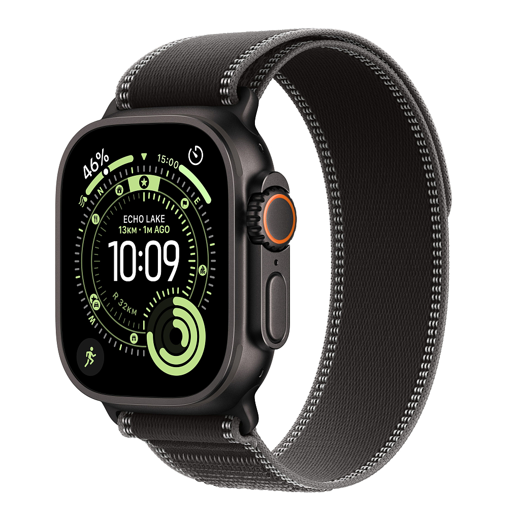 Умные часы Apple Watch Ultra 3, 49 мм, Black Titanium Black/Charcoal Trail Loop S/M
