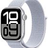 Apple Watch Series 10, 42 мм, корпус из алюминия серебристого цвета, спортивный браслет дымчато-голубого цвета