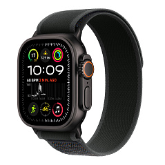 Apple Watch Ultra 2 (2024) GPS + Cellular, 49 мм, корпус черного из титана, ремешок Trail черного цвета, размер M/L