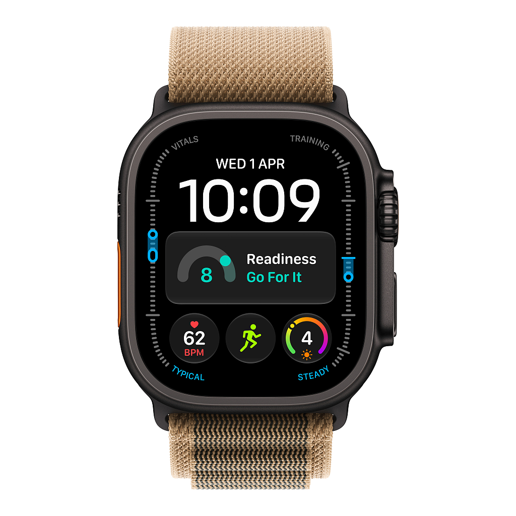 Часы Apple Watch Ultra 4 GPS 49 мм, корпус чёрный титан (Black Titanium), ремешок Alpine, цвет: пустынный (Desert), размер: L