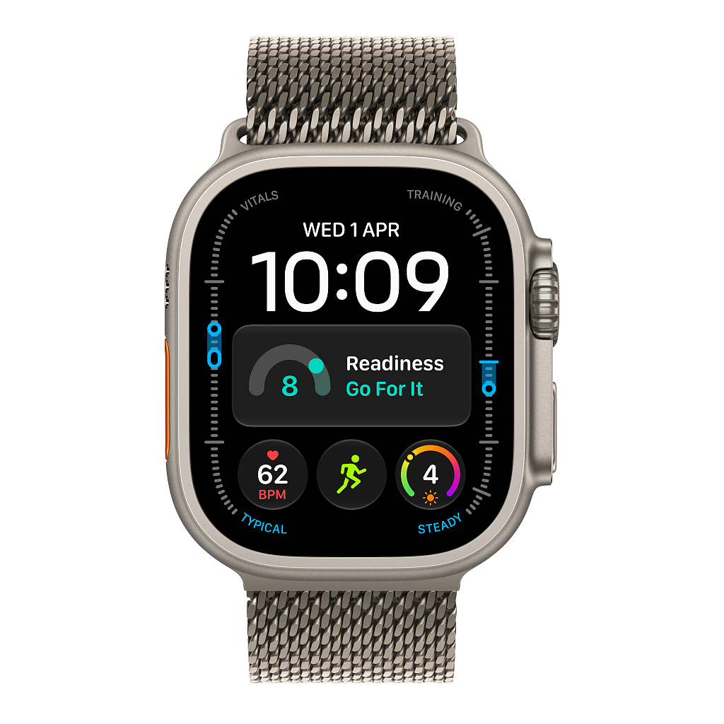 Часы Apple Watch Ultra 4 GPS 49 мм, корпус натуральный титан (Natural Titanium), миланский сетчатый браслет, цвет: натуральный титан (Natural Titanium), размер: S