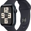 Apple Watch SE 2023, 40 мм, корпус из алюминия цвета «тёмная ночь», спортивный ремешок цвета «тёмная ночь» S/M
