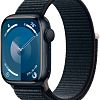 Apple Watch Series 9, 45mm, корпус из алюминия цвета «тёмная ночь», ремешок Sport Loop цвета «тёмная ночь»
