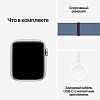 Apple Watch SE 2023, 40 мм корпус из алюминия серебристого цвета, ремешок нейлон цвета «ледяной синий»