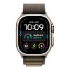 Часы Apple Watch Ultra 4 GPS 49 мм, корпус натуральный титан (Natural Titanium), ремешок Alpine, цвет: тёмно-оливковый (Dark Olive), размер: S