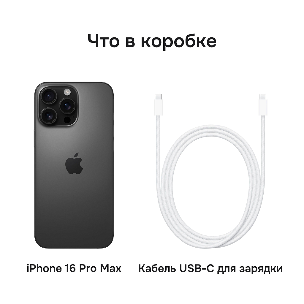 Apple iPhone 16 Pro Max 1 ТБ титановый чёрный SIM+eSIM