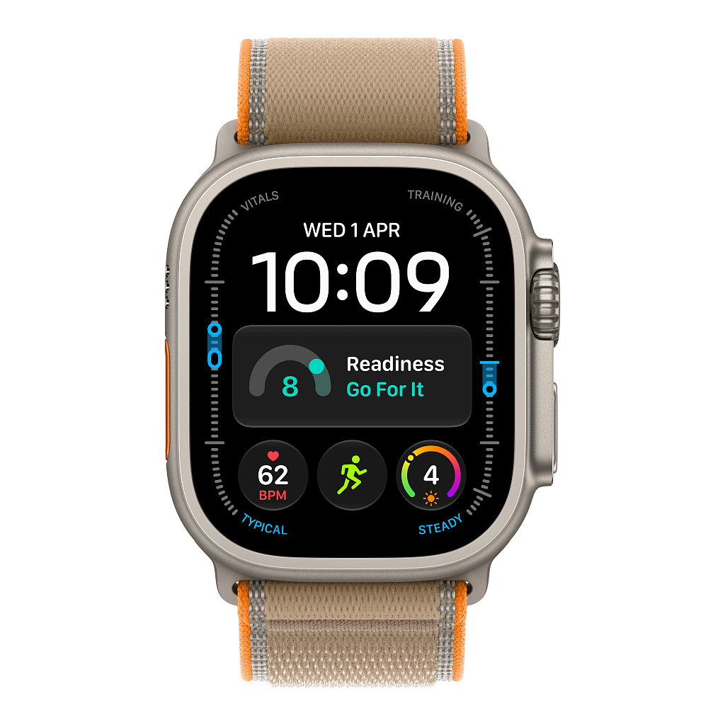 Часы Apple Watch Ultra 4 GPS 49 мм, корпус натуральный титан (Natural Titanium), ремешок Trail, цвет: бежевый (Sand), размер: S/M