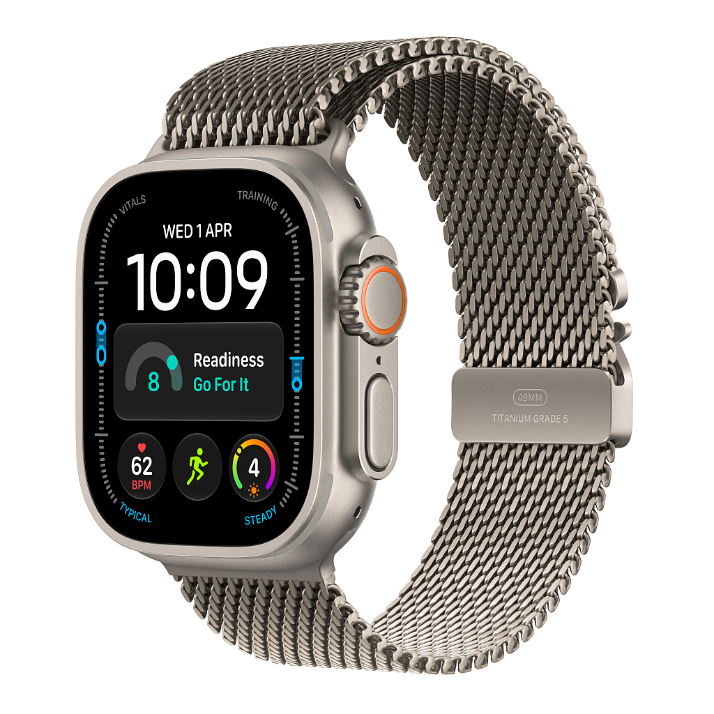 Часы Apple Watch Ultra 4 GPS 49 мм, корпус натуральный титан (Natural Titanium), миланский сетчатый браслет, цвет: натуральный титан (Natural Titanium), размер: L
