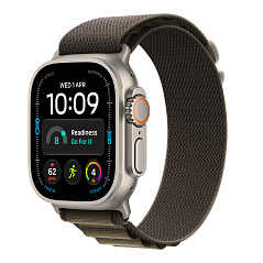 Часы Apple Watch Ultra 4 GPS 49 мм, корпус натуральный титан (Natural Titanium), ремешок Alpine, цвет: тёмно-оливковый (Dark Olive), размер: S