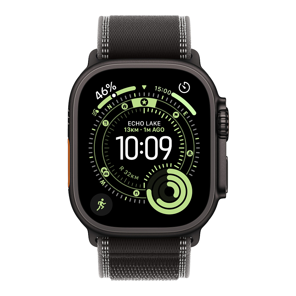 Умные часы Apple Watch Ultra 3, 49 мм, Black Titanium Black/Charcoal Trail Loop S/M