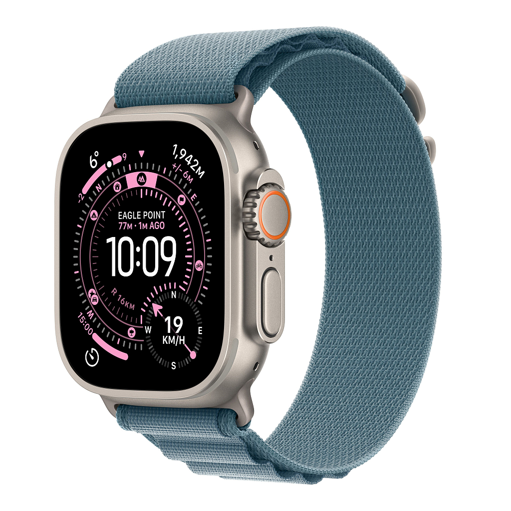 Умные часы Apple Watch Ultra 3, 49 мм, Natural Titanium Light Blue Alpine Loop M