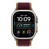 Часы Apple Watch Ultra 4 GPS 49 мм, корпус натуральный титан (Natural Titanium), ремешок Trail, цвет: бордовый (Burgundy), размер: S/M